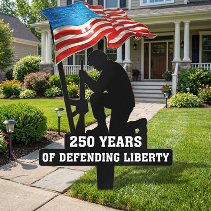 🥇  250 Years of Defending Liberty Metal Garden Stake