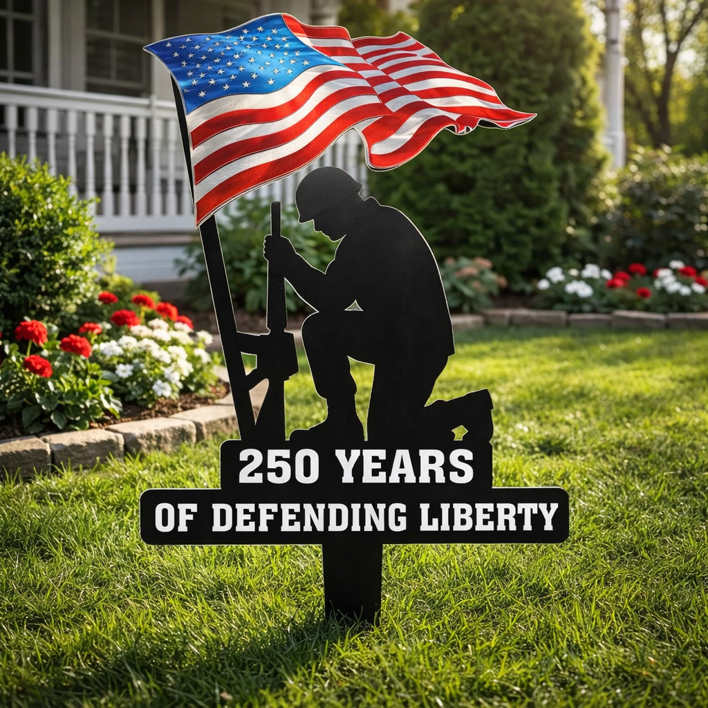 🥇  250 Years of Defending Liberty Metal Garden Stake