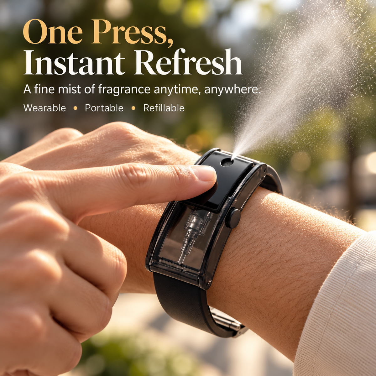 😏🧲 Your Secret Scent Weapon 🔥  Wearable Refillable Fragrance Spray Bracelet  One Press, Stay Fresh & Make Them Lean Closer.