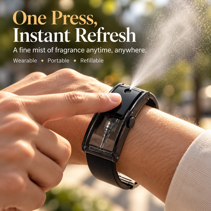 😏🧲 Your Secret Scent Weapon 🔥  Wearable Refillable Fragrance Spray Bracelet  One Press, Stay Fresh & Make Them Lean Closer.