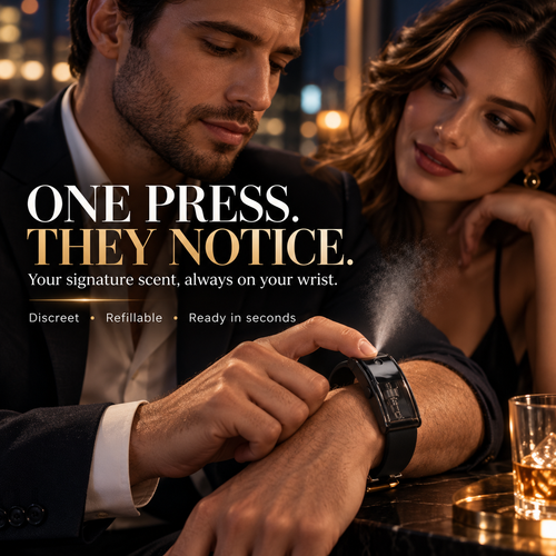 😏🧲 Your Secret Scent Weapon 🔥  Wearable Refillable Fragrance Spray Bracelet  One Press, Stay Fresh & Make Them Lean Closer.