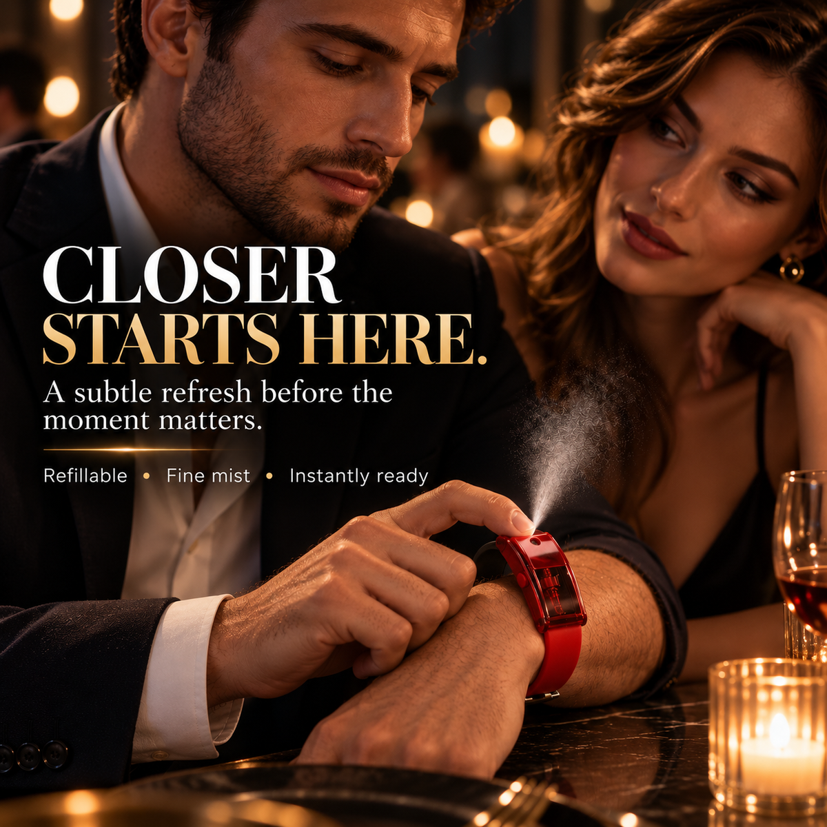 😏🧲 Your Secret Scent Weapon 🔥  Wearable Refillable Fragrance Spray Bracelet  One Press, Stay Fresh & Make Them Lean Closer.