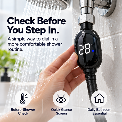Digital Shower Thermometer with LED Display & Real-Time Temperature