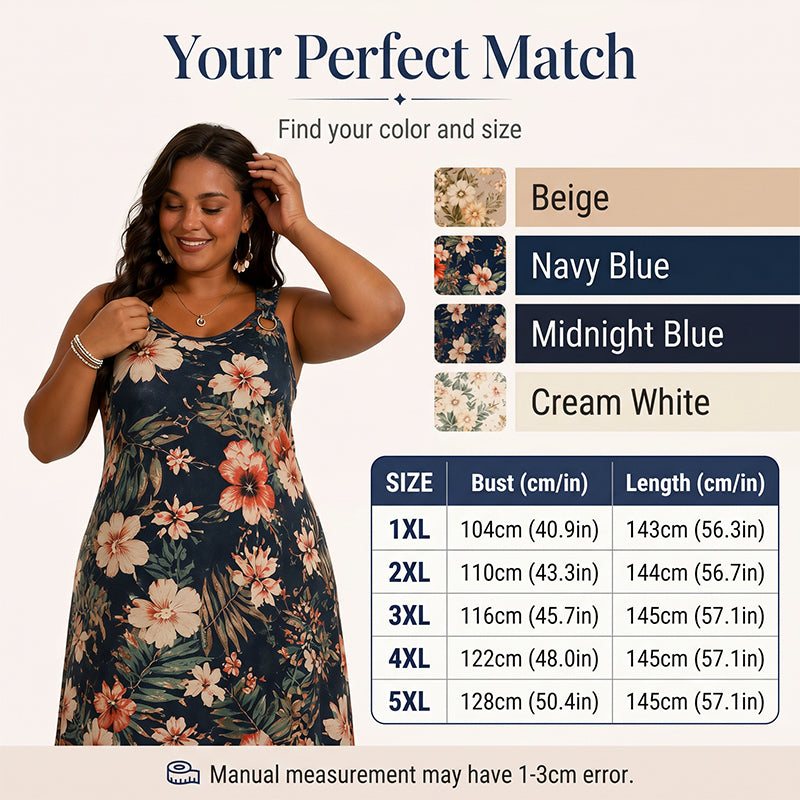 Women's Plus Size V-Neck Sleeveless Maxi Dress